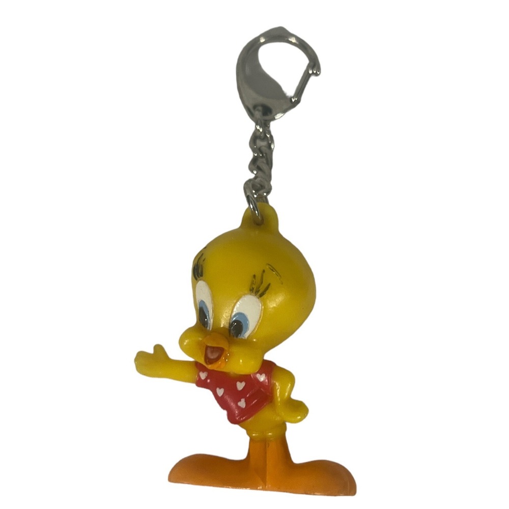 Tweety Bird with bandana Rubber pvc Keychain 2" Vintage